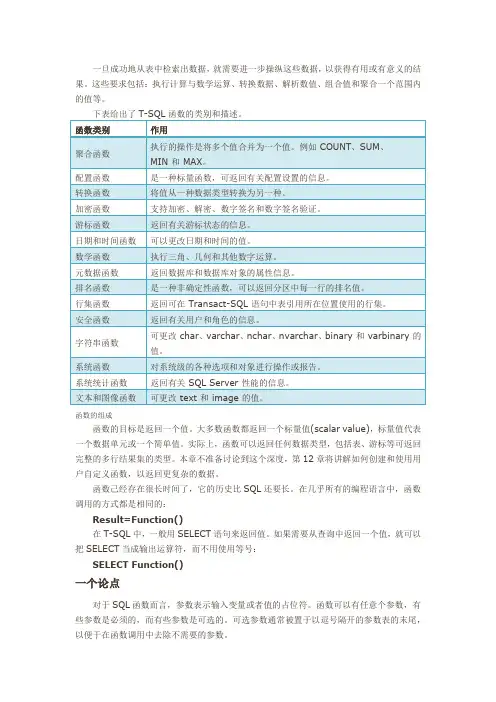 sqlserver函数大全