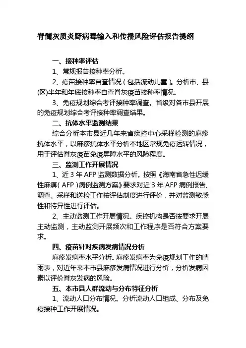 风险评估报告提纲