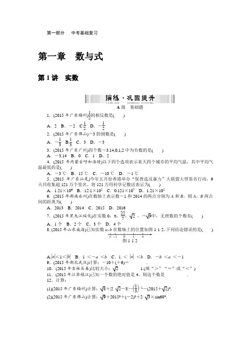 初三中考数学数与式