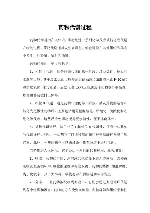 药物代谢过程