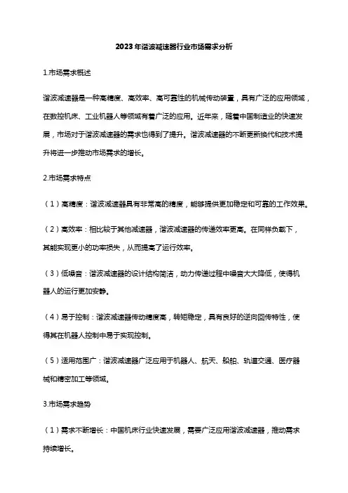 2023年谐波减速器行业市场需求分析
