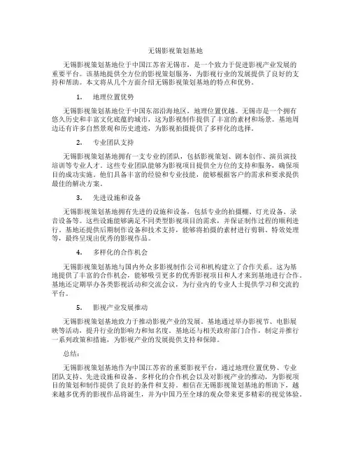 无锡影视策划基地