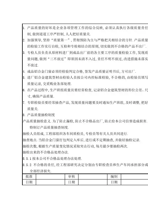 产品检验和抽查制度