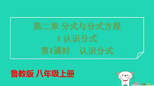 八年级数学上册第二章分式与分式方程1认识分式第1课时认识分式习题pptx课件鲁教版五四制