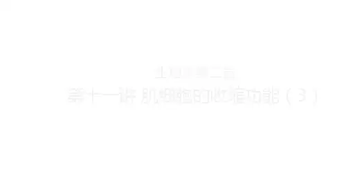 第十一讲 肌细胞的收缩(3)
