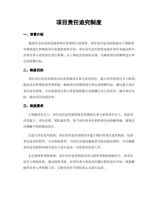 项目责任追究制度