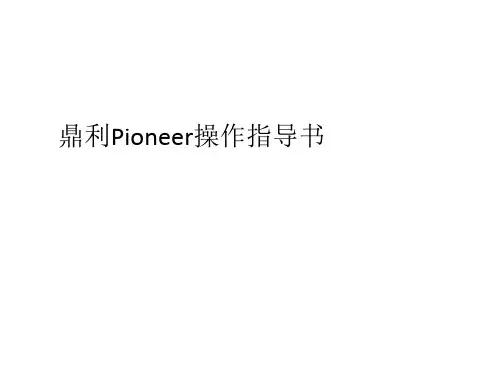 鼎利Pioneer操作指导书讲解