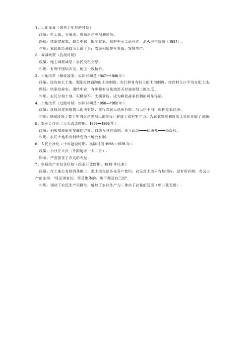 中国土地政策
