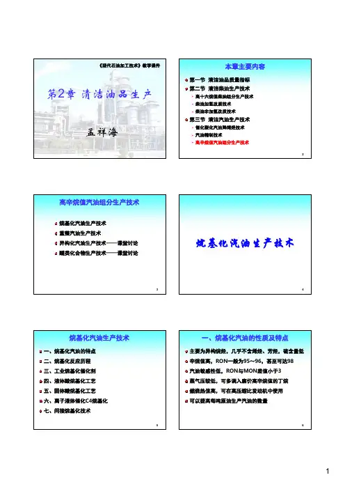 2.3.3 高辛烷值汽油组分生产技术