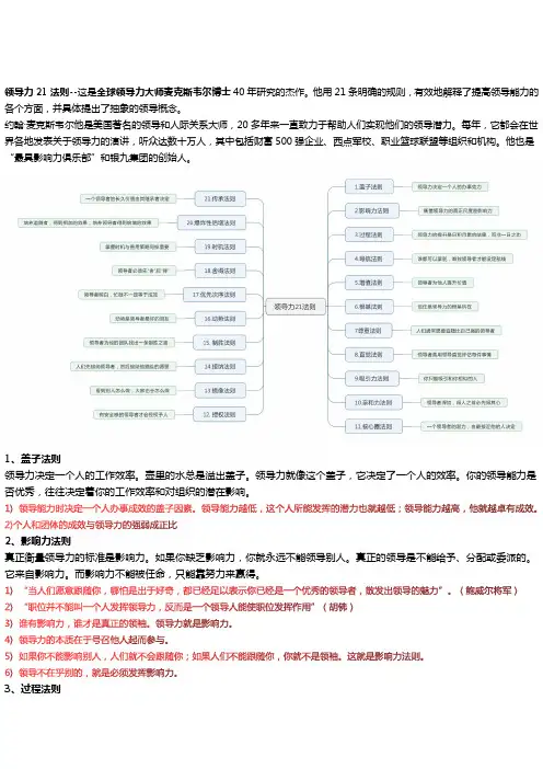 领导力21法则概释