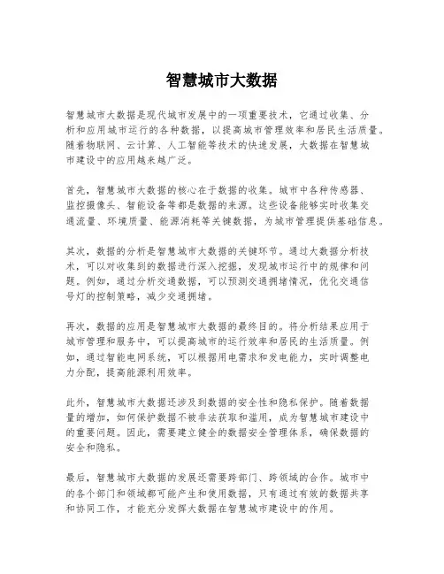 智慧城市大数据