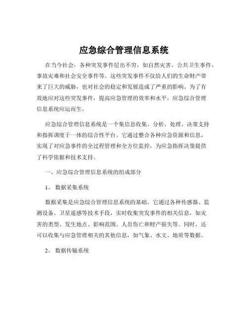 应急综合管理信息系统