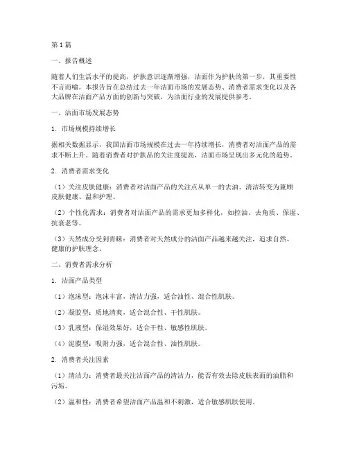 洁面年度总结报告范文(3篇)