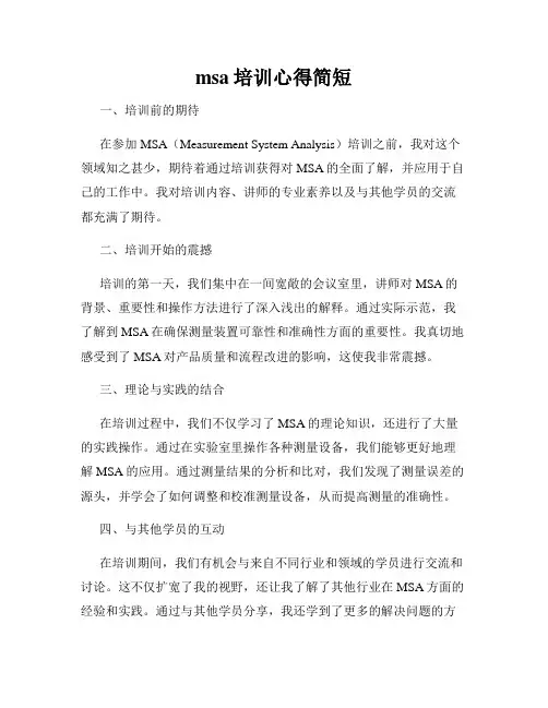 msa培训心得简短