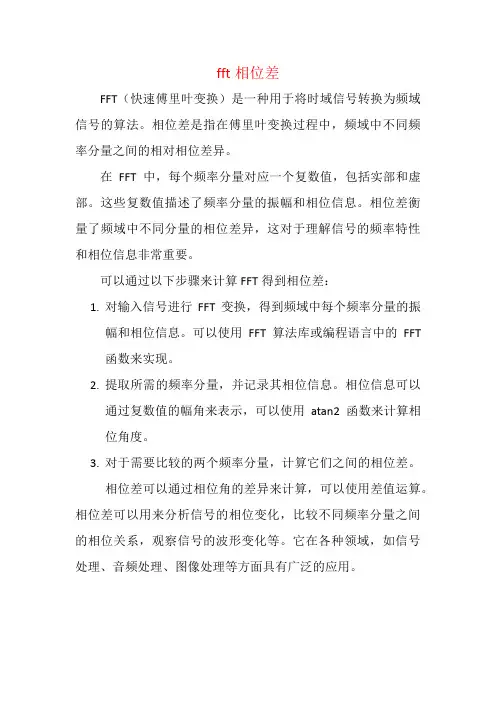 fft相位差
