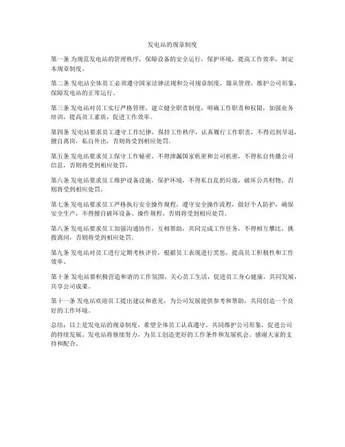 发电站的规章制度