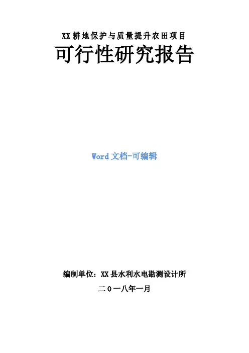 XX耕地保护与质量提升农田项目可行性研究报告