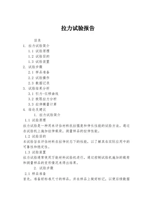 拉力试验报告