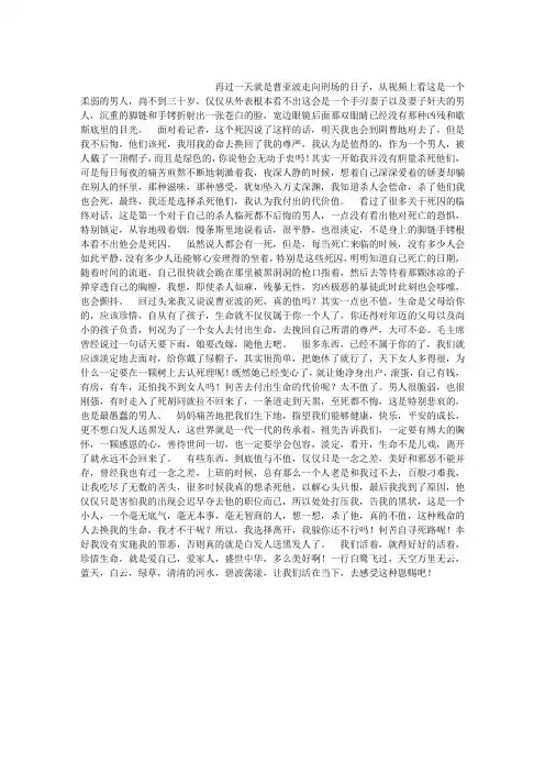 一个死囚的临终自白