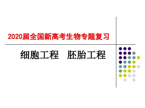 2020届全国新高考生物专题复习  细胞工程、胚胎工程