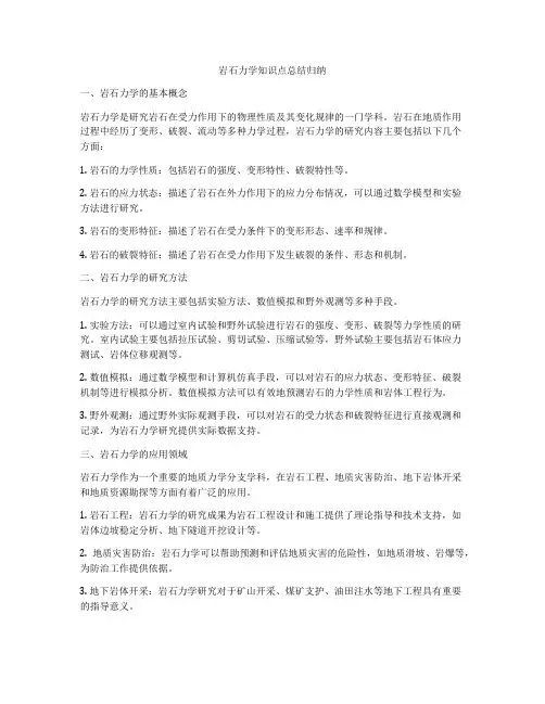 岩石力学知识点总结归纳