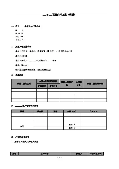 产品交付方案(模板)