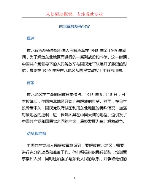 东北解放战争纪实