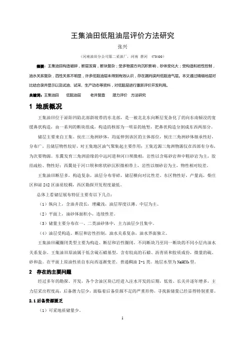 低阻油层评价方法研究讲解