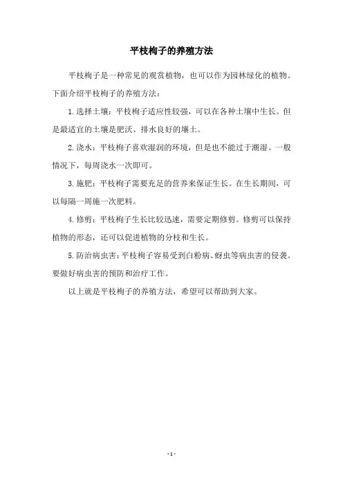 平枝栒子的养殖方法