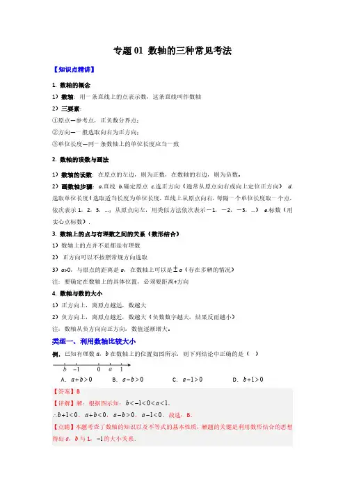 专题01 数轴的三种常见考法(解析版)-2024年常考压轴题攻略(7年级上册北师大版)