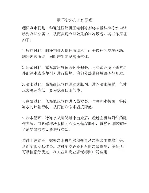 螺杆冷水机 工作原理