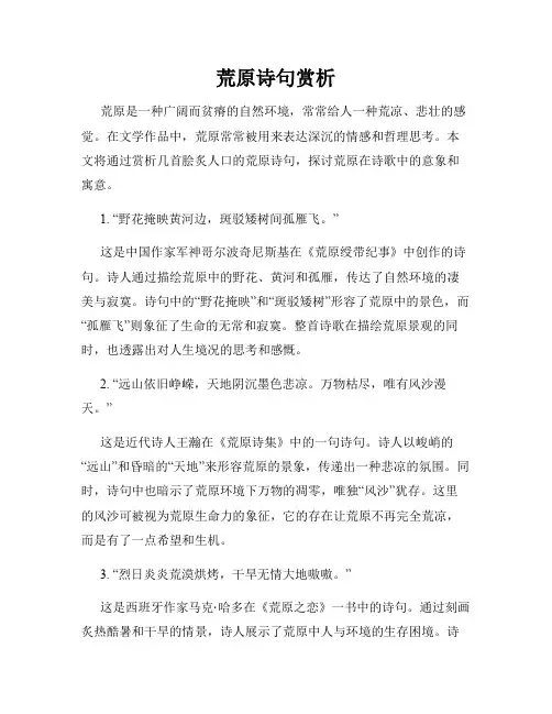 荒原诗句赏析