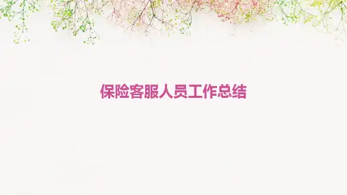 保险客服人员工作总结PPT