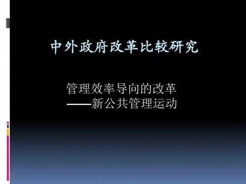 中外政府改革比较：新公共管理讲述