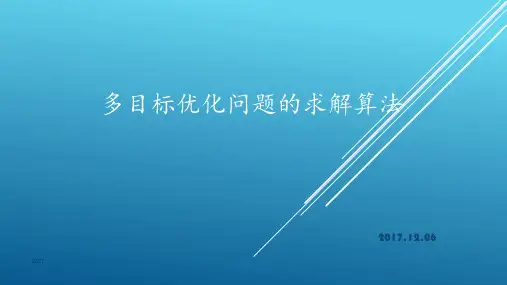 多目标优化问题的求解算法PPT课件