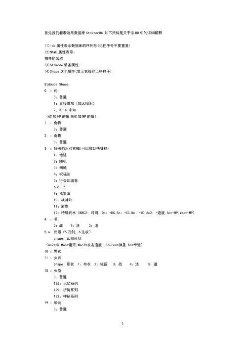 传世服务端中DB数据库修改详解