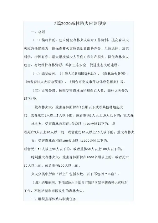 2篇2020森林防火应急预案