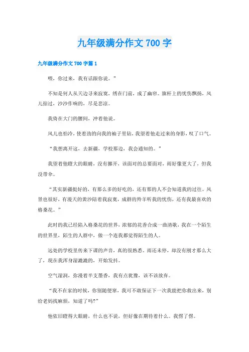 九年级满分作文700字