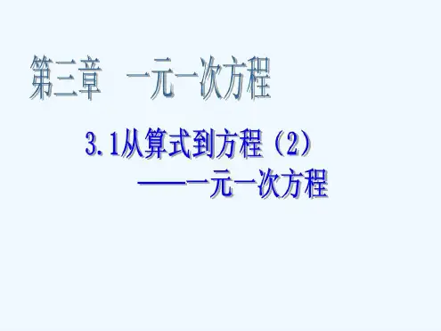 初一数学《从算式到方程(2)——一元一次方程》PPT课件