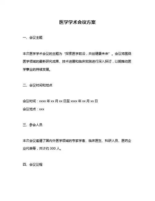医学学术会议方案