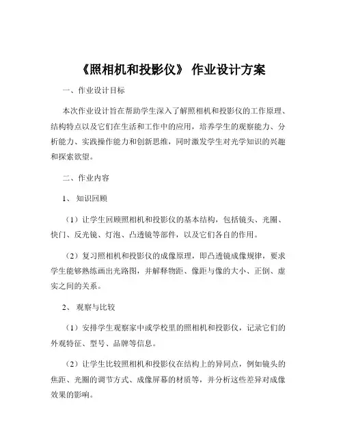 《照相机和投影仪》 作业设计方案