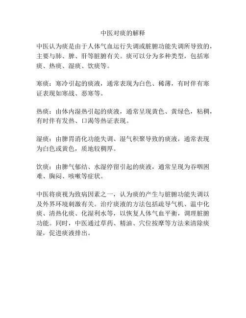 中医对痰的解释
