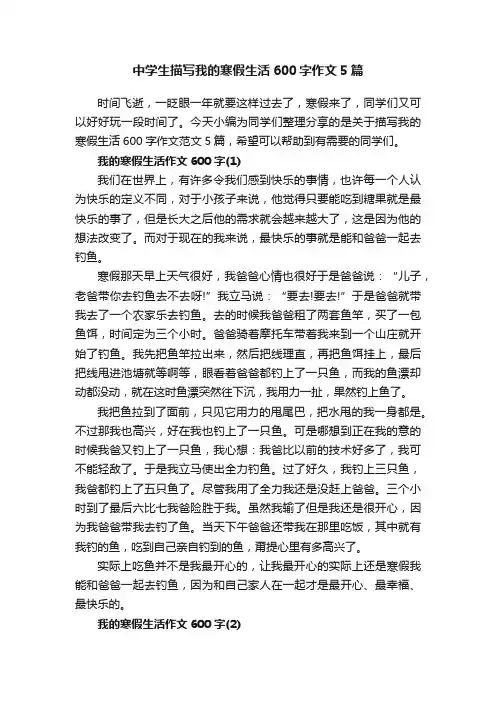 中学生描写我的寒假生活600字作文5篇