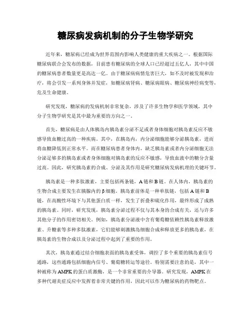糖尿病发病机制的分子生物学研究