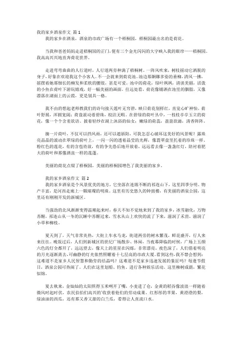 作文《家乡的风俗》酒泉