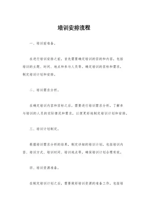 培训安排流程