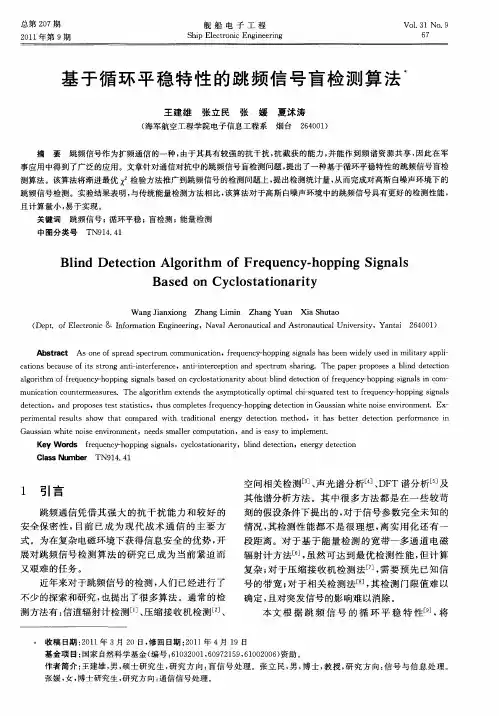 基于循环平稳特性的跳频信号盲检测算法