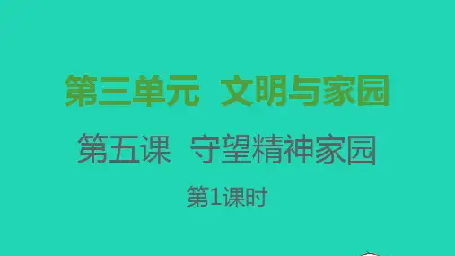九年级道德与法治上册守望精神家园件3