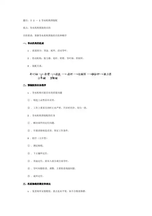 导水机构预装配