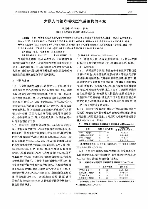 大鼠支气管哮喘模型气道重构的研究